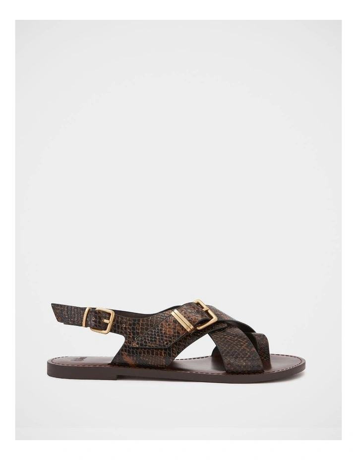 Danna Emboss Leather Sandal in Snake image 1