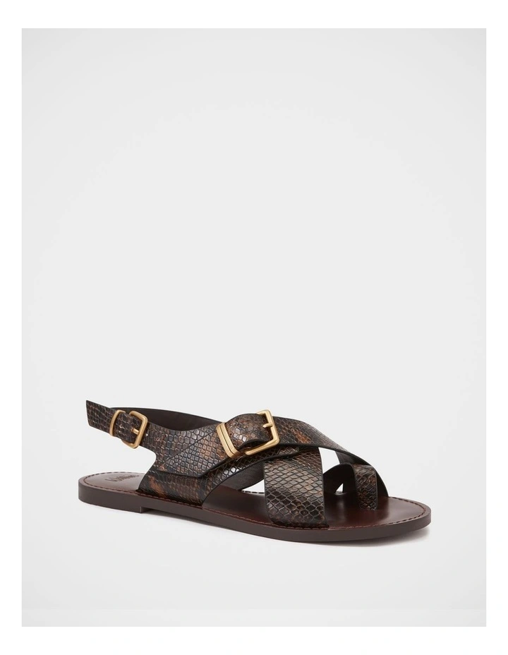 Danna Emboss Leather Sandal in Snake image 2