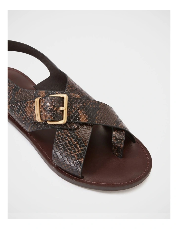 Danna Emboss Leather Sandal in Snake image 3