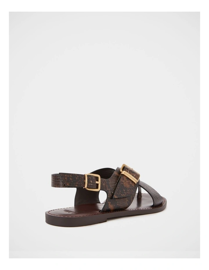 Danna Emboss Leather Sandal in Snake image 4