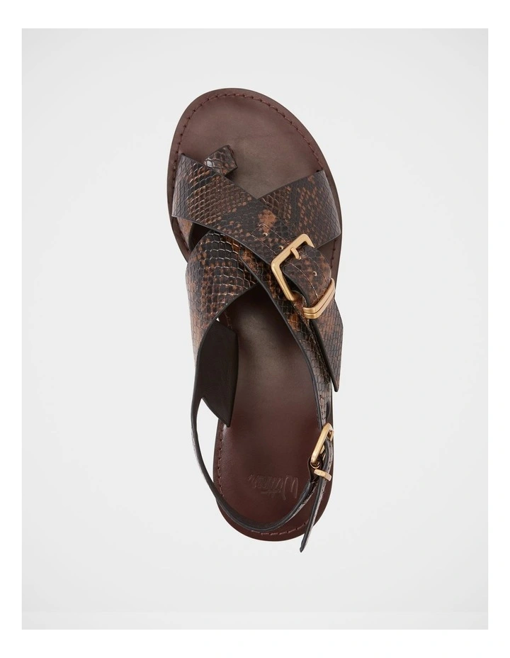 Danna Emboss Leather Sandal in Snake image 5