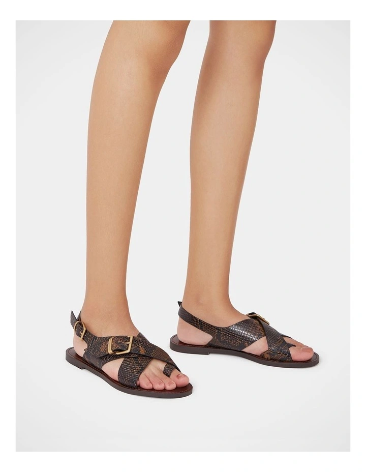 Danna Emboss Leather Sandal in Snake image 7