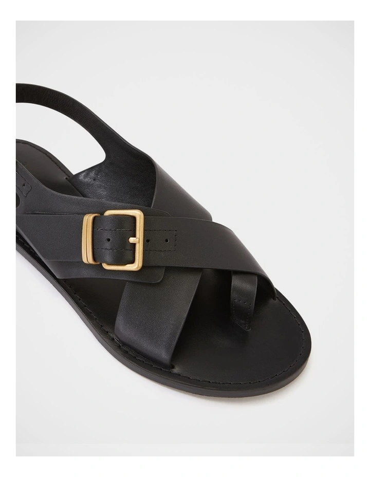 Danna Leather Sandal in Black image 3