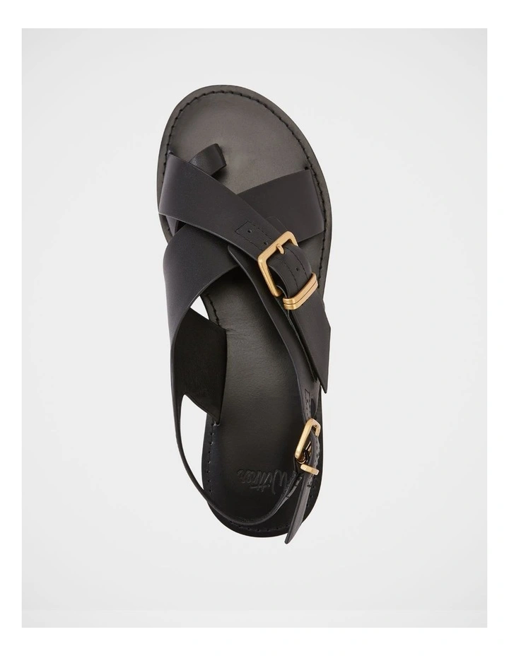Danna Leather Sandal in Black image 5