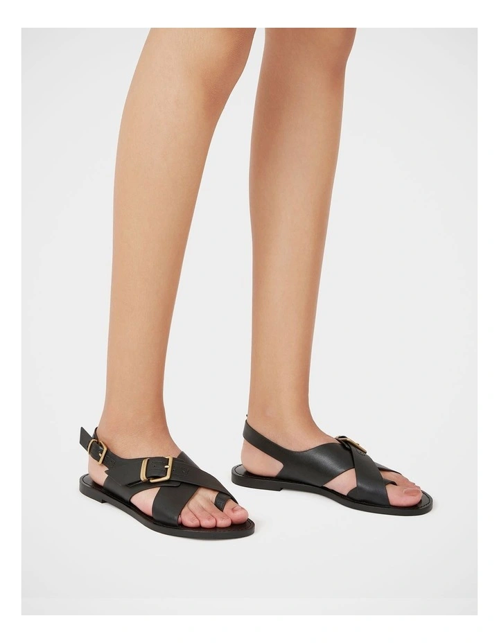 Danna Leather Sandal in Black image 7