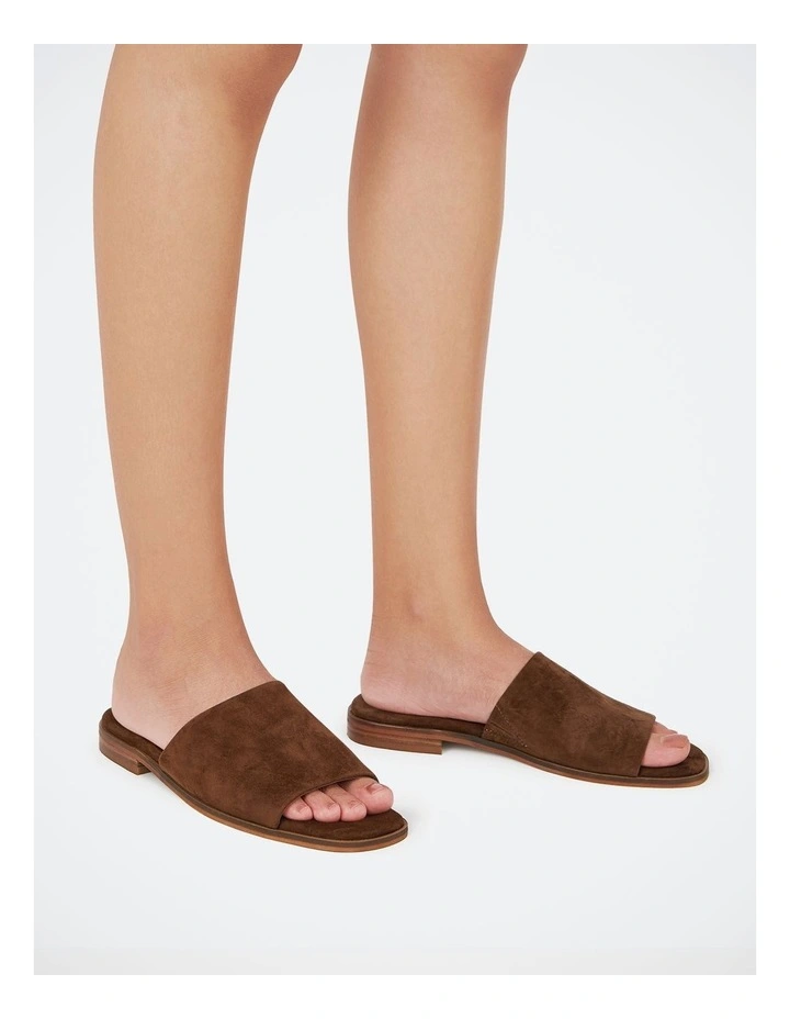 Doro Suede Leather Slide in Syrup image 7