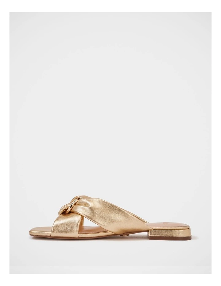 Essence Metallic Leather Sandal in Gold image 6