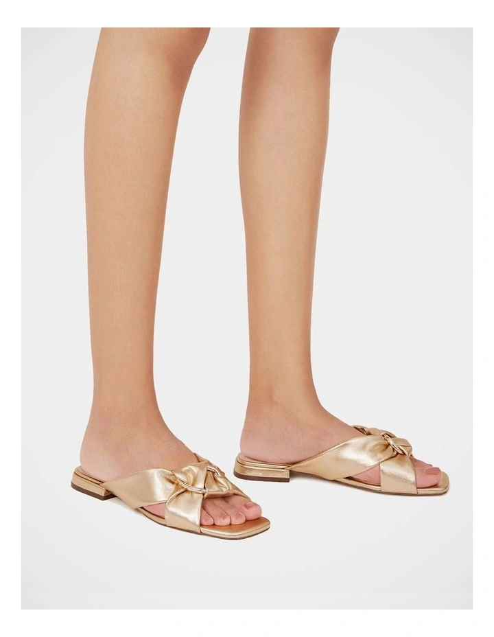Essence Metallic Leather Sandal in Gold image 7