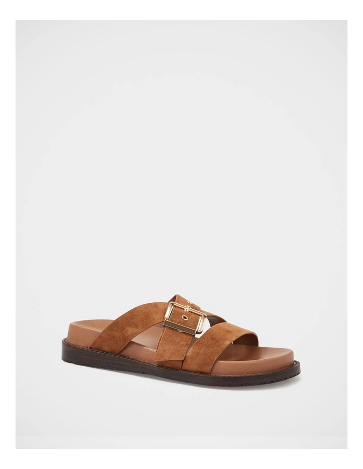 Adelle Suede Leather Footbed Sandal in Tan image 2