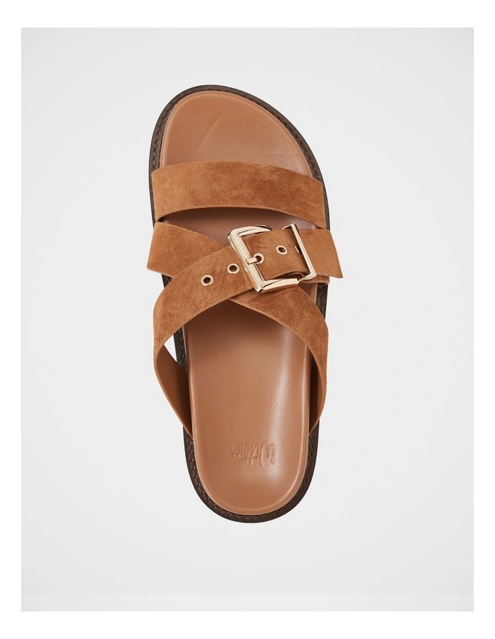 Adelle Suede Leather Footbed Sandal in Tan image 5