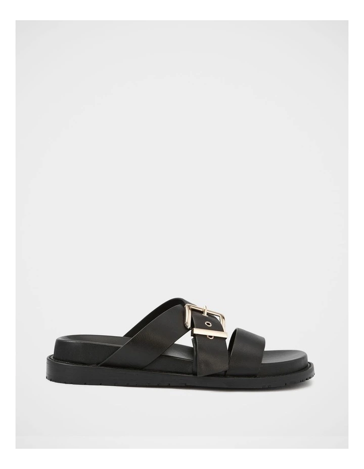 Adelle Leather Footbed Sandal in Black image 1