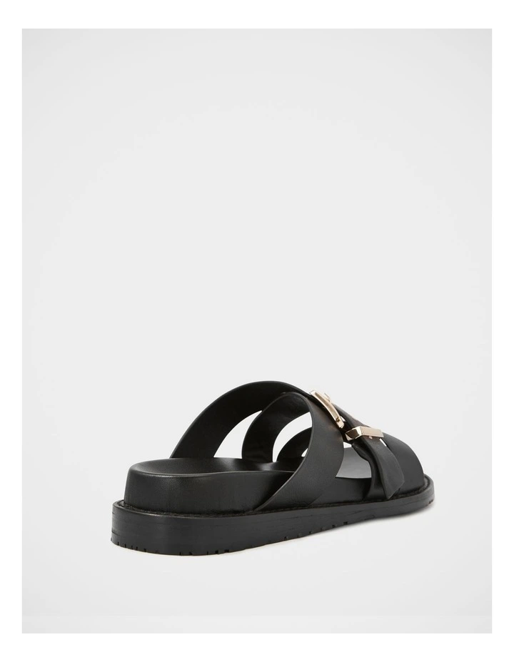 Adelle Leather Footbed Sandal in Black image 4
