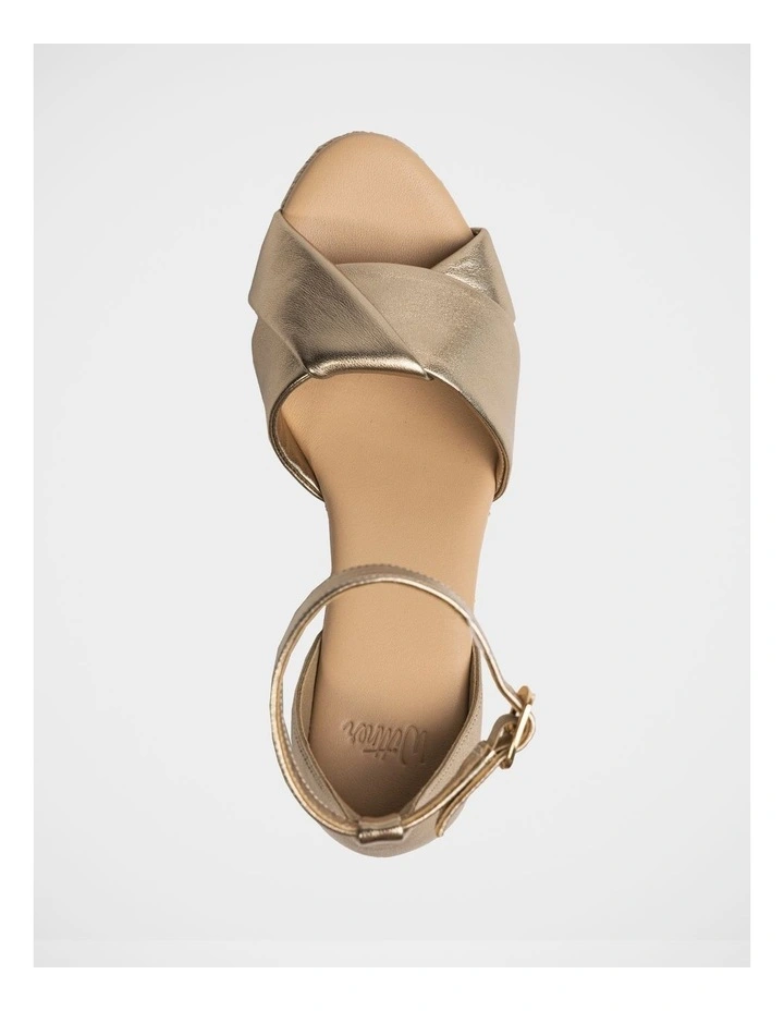 Niley Metallic Leather Espadrille Wedge in Champagne image 5