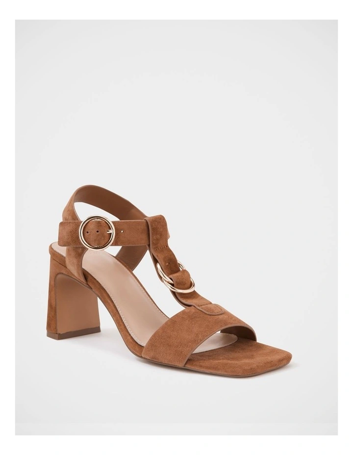 Posy Suede Leather Slim Heel in Almond image 2