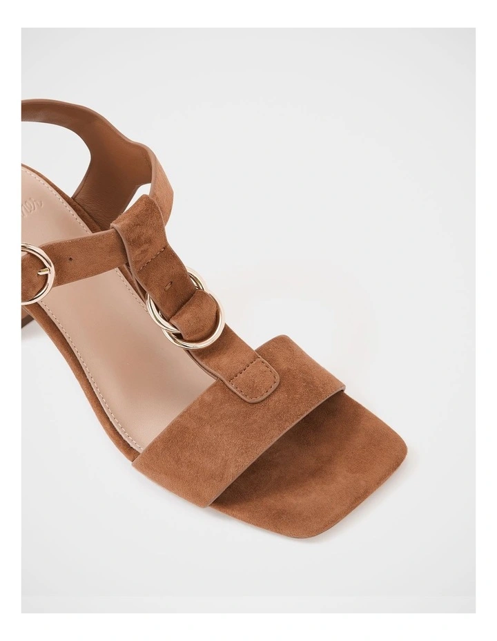 Posy Suede Leather Slim Heel in Almond image 3