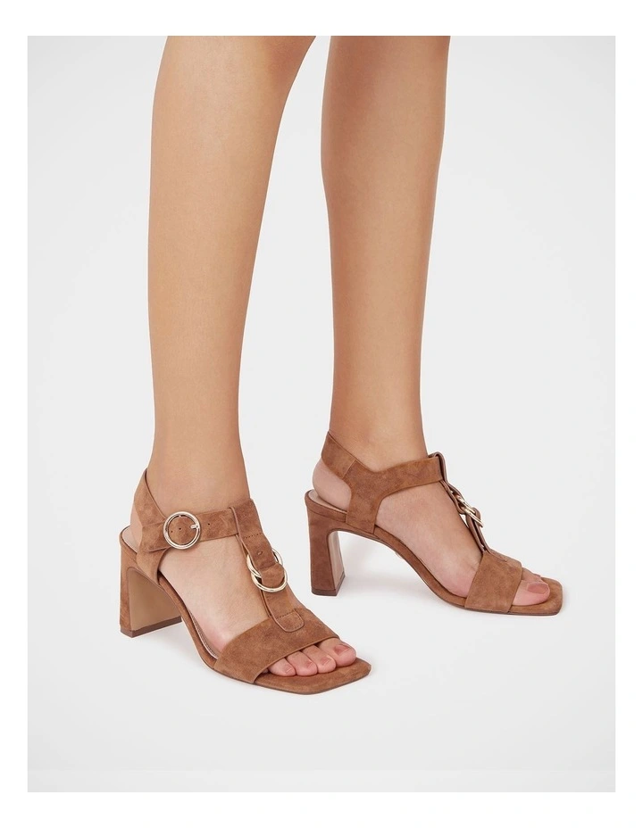 Posy Suede Leather Slim Heel in Almond image 7