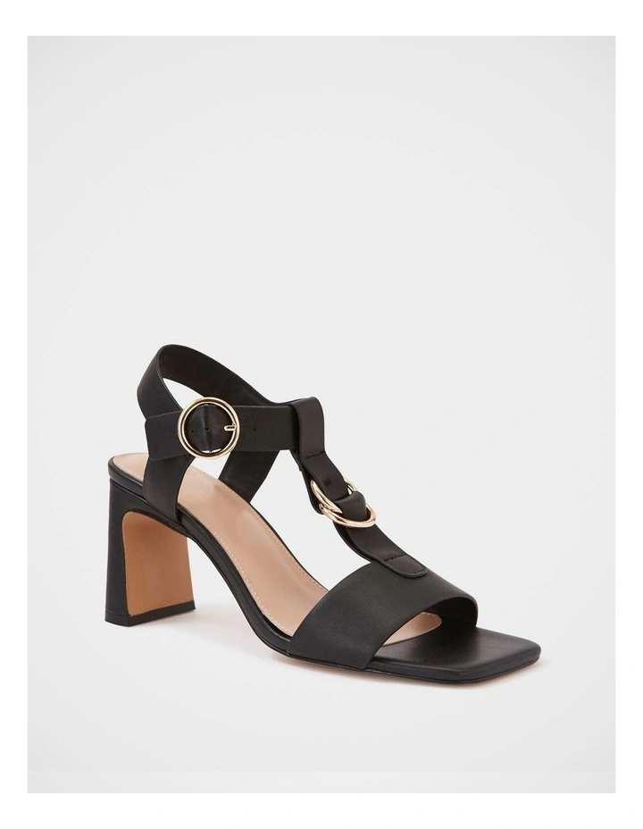 Posy Leather Slim Heel in Black image 2