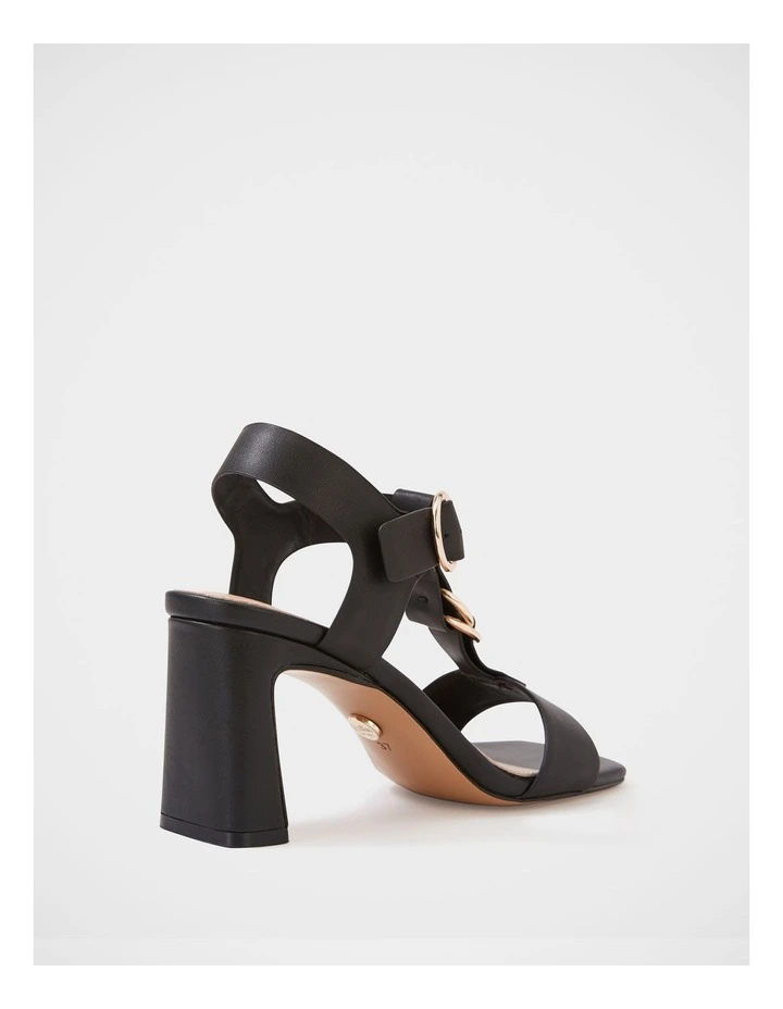 Posy Leather Slim Heel in Black image 4