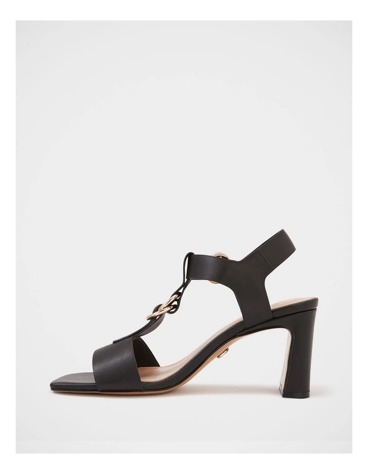 Posy Leather Slim Heel in Black image 6