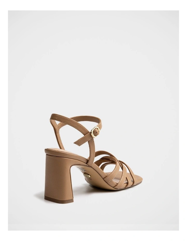 Ponaro Leather Slim Heel In Sand image 4