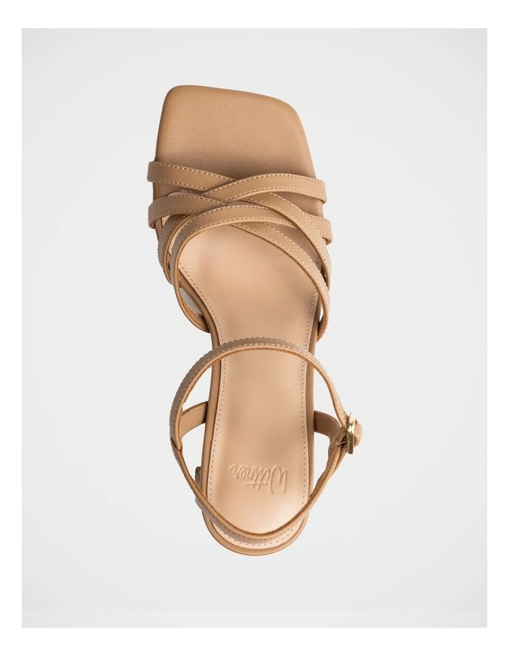 Ponaro Leather Slim Heel In Sand image 5