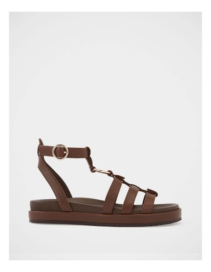 Bruna Leather Sandal in Tawny Brown image 1