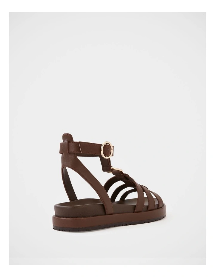 Bruna Leather Sandal in Tawny Brown image 4