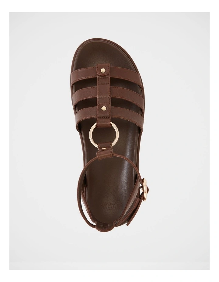 Bruna Leather Sandal in Tawny Brown image 5