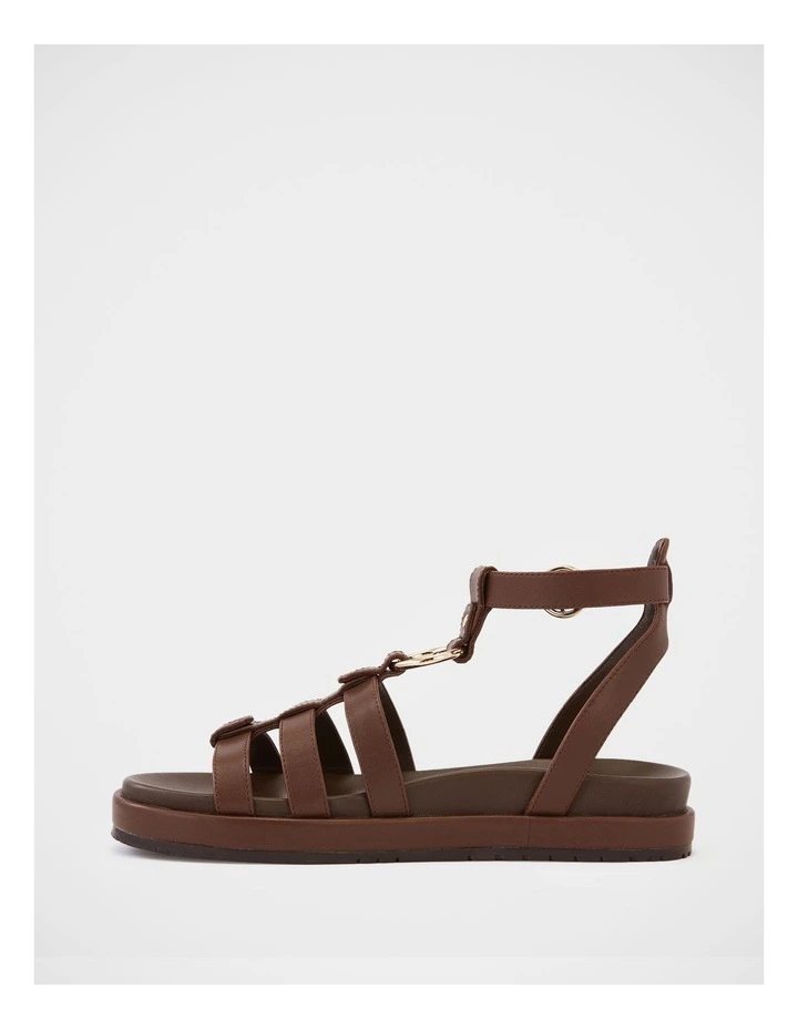 Bruna Leather Sandal in Tawny Brown image 6