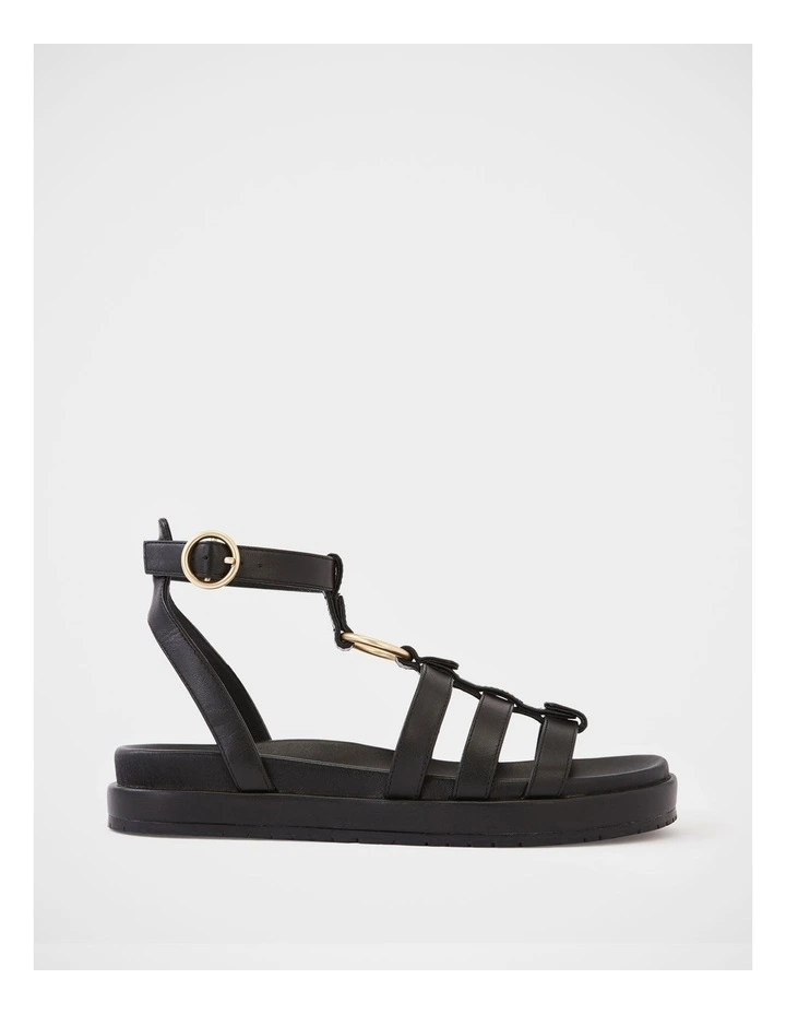 Bruna Leather Sandal in Black image 1