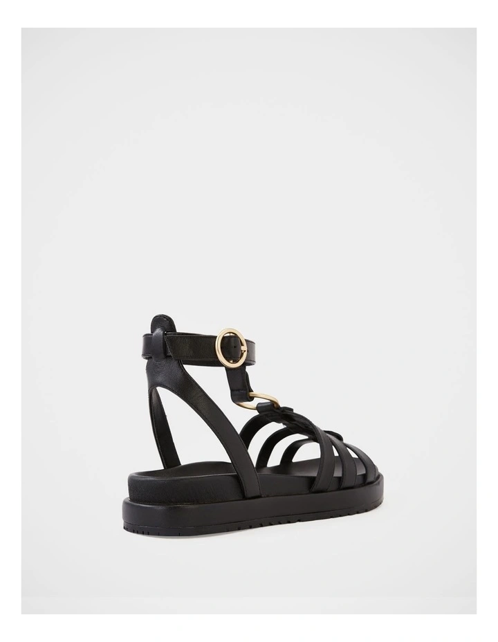 Bruna Leather Sandal in Black image 4