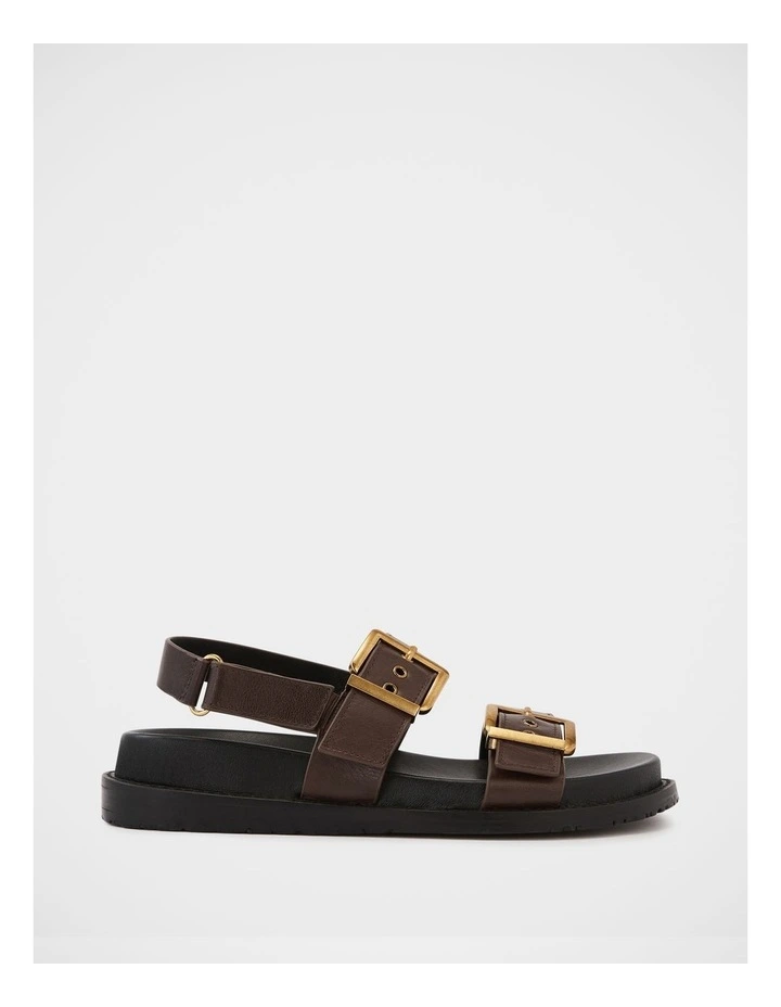 Archie Leather Footbed Sandal in Espresso image 1
