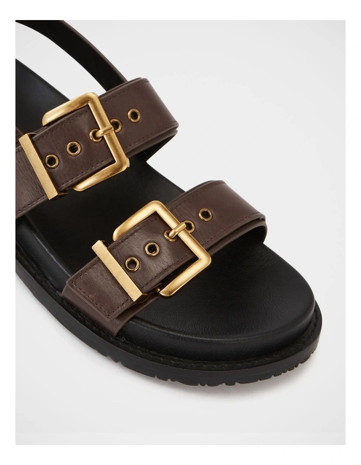 Archie Leather Footbed Sandal in Espresso image 3