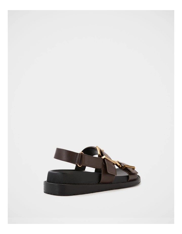 Archie Leather Footbed Sandal in Espresso image 4