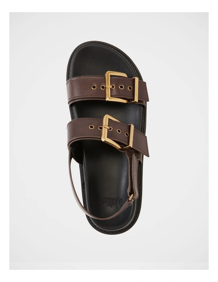 Archie Leather Footbed Sandal in Espresso image 5