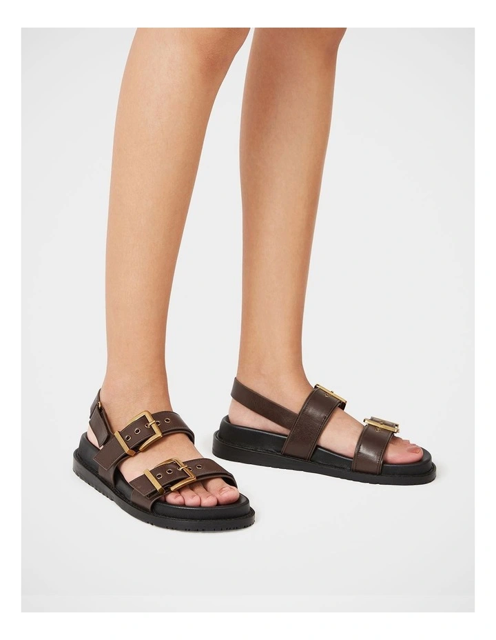 Archie Leather Footbed Sandal in Espresso image 7