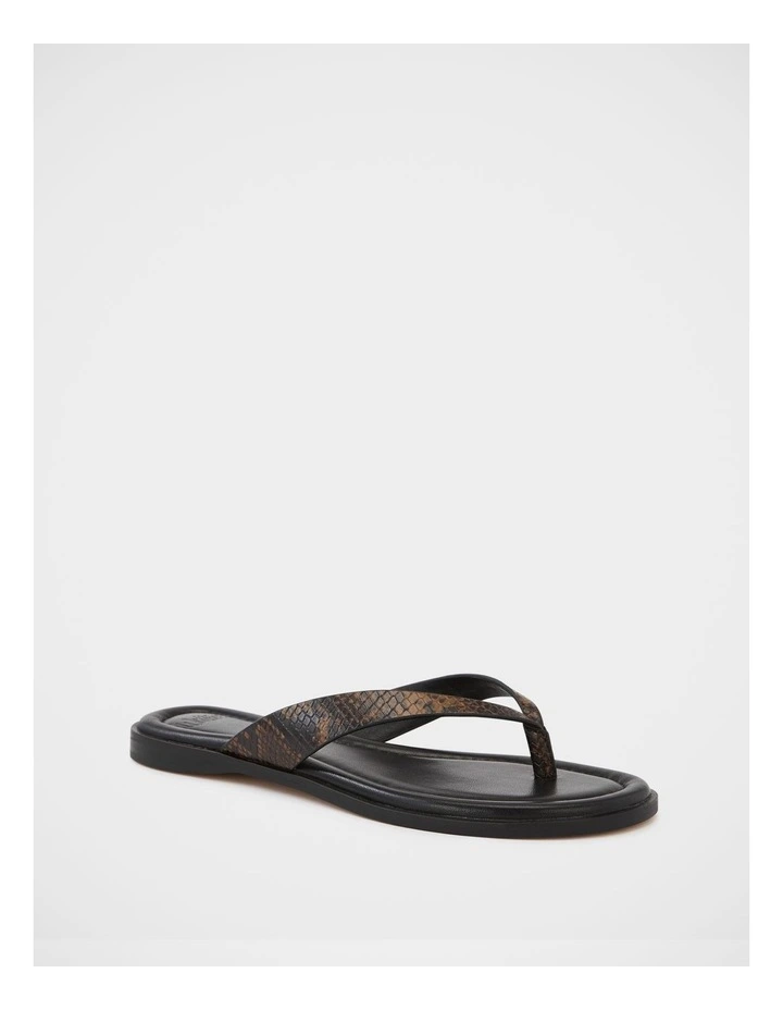 Ethel Emboss Leather Thong in Brown image 2