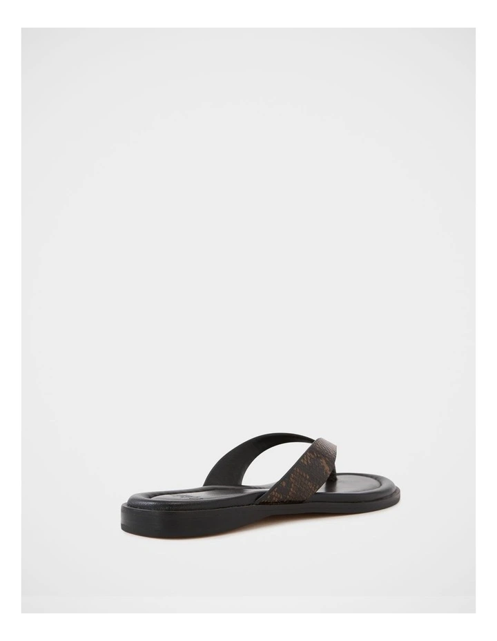 Ethel Emboss Leather Thong in Brown image 4