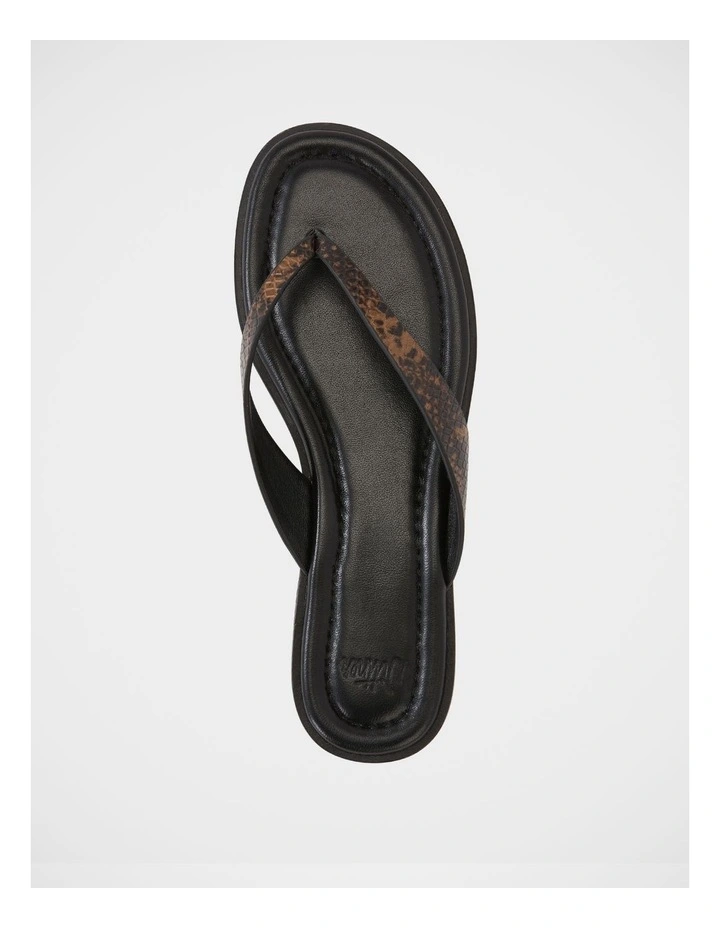 Ethel Emboss Leather Thong in Brown image 5