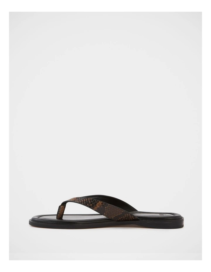 Ethel Emboss Leather Thong in Brown image 6