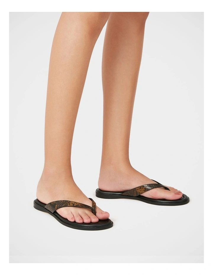 Ethel Emboss Leather Thong in Brown image 7