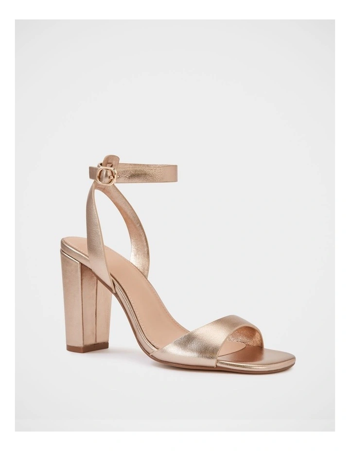 Ryan Metallic Leather Block Heel in Champagne image 2