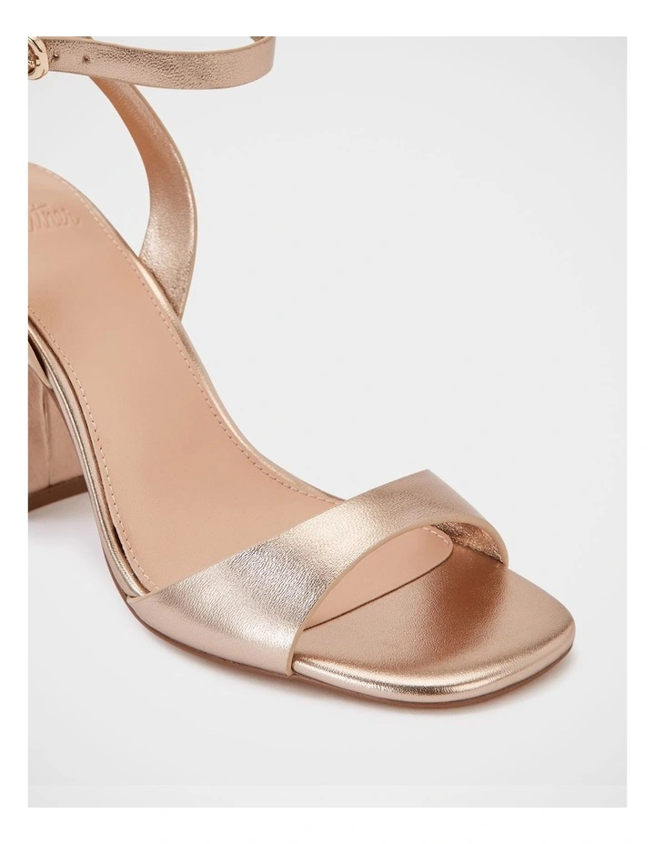 Ryan Metallic Leather Block Heel in Champagne image 3