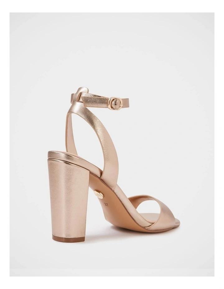Ryan Metallic Leather Block Heel in Champagne image 4