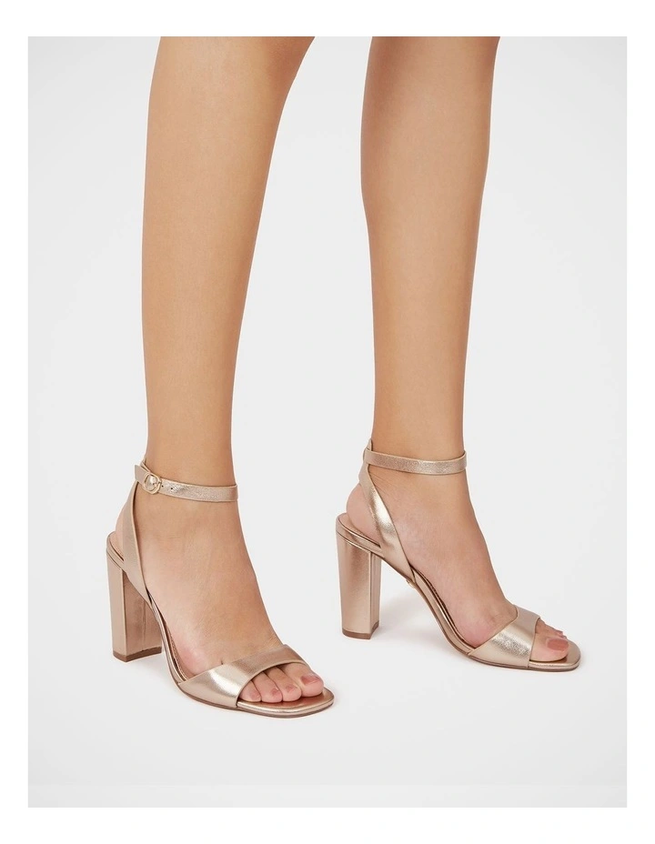 Ryan Metallic Leather Block Heel in Champagne image 7