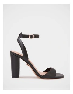 Ryan Leather Block Heel in Black