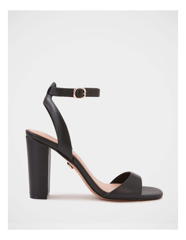 Ryan Leather Block Heel in Black image 1