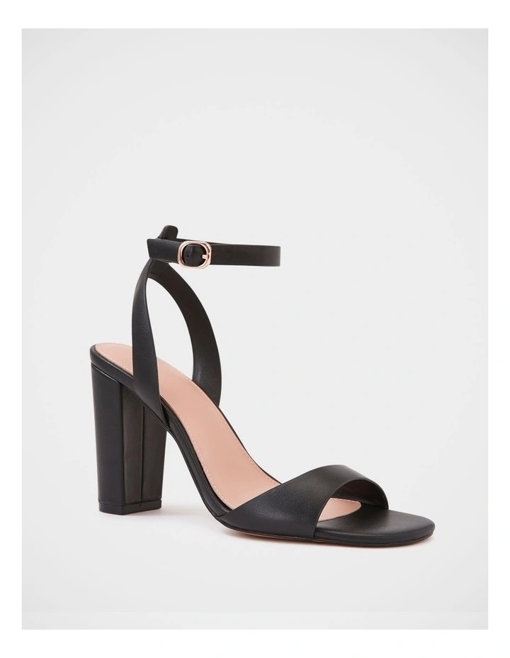 Ryan Leather Block Heel in Black image 2