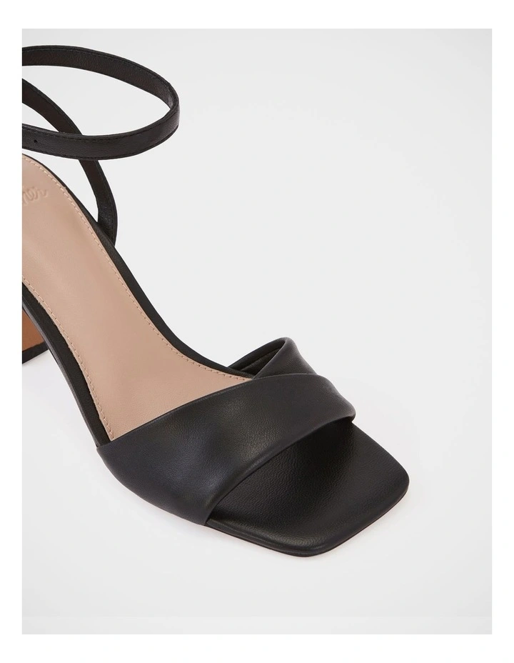 Yolanda Leather Heel in Black image 3