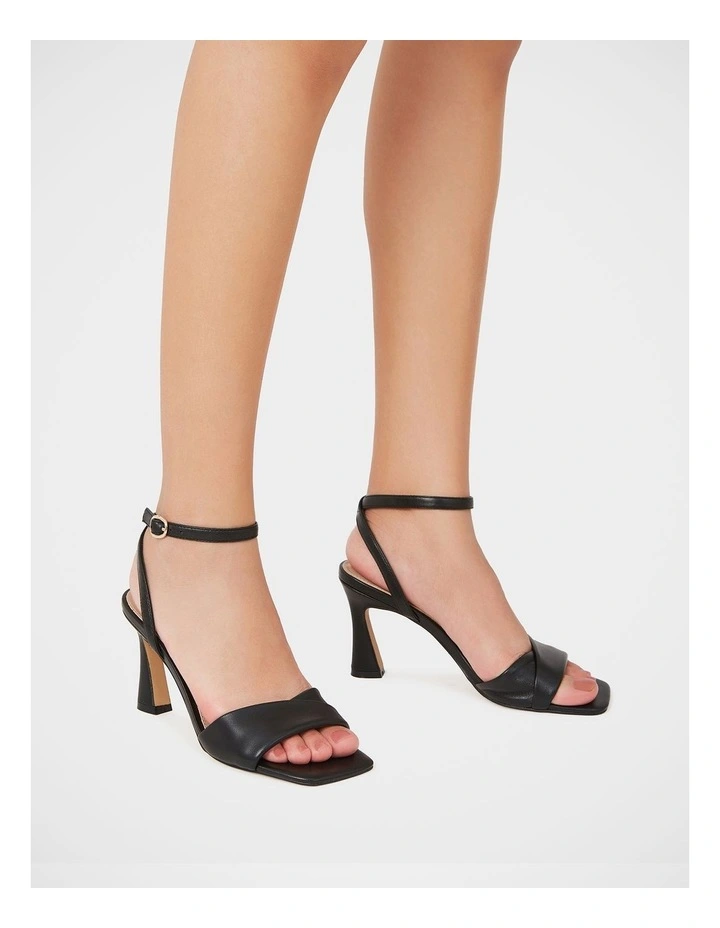 Yolanda Leather Heel in Black image 7